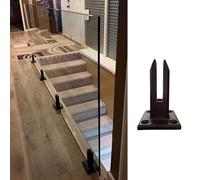 Kit de serrage pour verre - Clips de garde-corps sans cadre et supports de clôture de piscine, 21/24 connecteurs d'entretoise, noir, 16 cm - et facile à installer