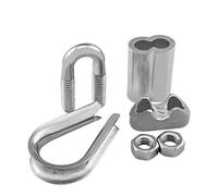 Kit De Serre-câble Robuste En Forme U, Manchon Aluminium Et Anneau Cœur Poulet, Accessoires Quincaillerie, 2/5/10 Pièces(U-shaped clamp-M5,2PCS)