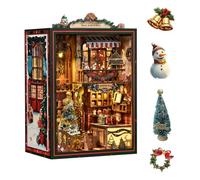 Kit de serre-livres en bois à faire soi-même avec lumière LED pour amis et famille (boutique de Noël)