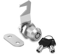 Kit de serrure de boîte à outils avec came tubulaire et crochet - Serrure cylindrique 5/8 à clés identiques - Pour boîte à outils, armoire, unités de rangement - Construction en alliage de zinc (1