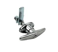 Kit de serrure de poignée en T en alliage de zinc avec clés pour bouchon de camion, coque de camping-car et fixation de porte de garage Finition argentée