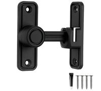 Kit de serrure de porte coulissante noir - 90/180 degrés - Loquet de portail rabattable avec verrouillage de boule à ressort - Verrou de sécurité pour portes coulissantes, jardin et fenêtres