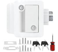 Kit de serrure de porte de remorque de camping-car robuste entièrement en métal avec joint d'étanchéité antirouille et clés mécaniques (style blanc)