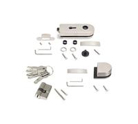 Emuca - Kit de serrure et de gâche pour portes en verre doubles, loquet horizontal pour porte en verre 8-12mm, acier, finition inox