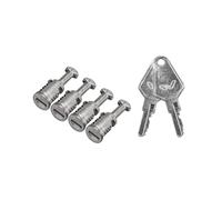 Serrures de Galerie de Toit OMAC pour Menabo Tiger/Delta/Avia/Professionnal - Serrures de galerie de Toit avec clé - 4 serrures et 2 clés en Acier - Argent