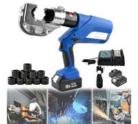 Kit De Sertissage De CâBles, Pince à Sertir Hydraulique éLectrique Pour Cosses De CâBles, Sections De 16 à 300 Mm²/400 Mm² Pour Cosses En Cuivre Et Aluminium, Usage Domestique Et Industriel(EZ-400)