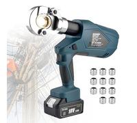 Kit de sertissage hydraulique avec matrices pour cosses de câble de batterie, rechargeable avec éclairage LED pour un sertissage facile