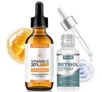 Kit de Sérum,Vitamine C Visage + Sérum Visage Rétinol,Anti Aging Vitamin C Serum Hyaluronic Acid Serum,Hyaluronic Acid,Anti-âge, Anti-rides et Anti-taches