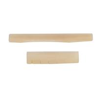 Kit de sillets et chevalets en os de chameau pour guitare, remplacement pour guitares folk à 6 cordes, composants de pont en os naturel lisse avec ajustement de précision pour la r (Couleur originale)