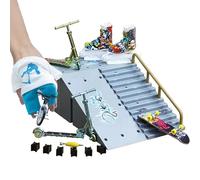 Kit de skateboard à doigts - 11 pièces - Rampes de collection Mini Park - Plateforme d'exercices - Parcours de bureau - Jeu de compétences