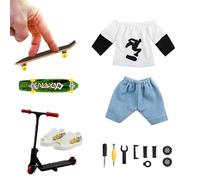Kit De Skateboard - Kids Finger Scooter - Fournitures De Fête Avec Jouets Pour Les Doigts De Patinage, Pour Outils De Patineur, Chaussures, Pantalons, Jouets Intérieurs Pour