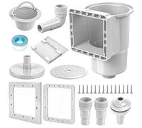 Kit de skimmer pour piscine, skimmer encastré, avec buse d'entrée et autres accessoires, kit complet pour piscines à paroi en acier, buse d'admission, grand panier skimmer raccord de tuyau 32/38 mm