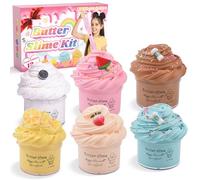 Kit de Slime Beurre 6 Pièces pour Enfants - Slime Parfumé DIY pour Filles & Garçons 3 4 5 6 7 8 9 10 11 12 Ans - Cadeau d'anniversaire Mignon, Préppy, Fête & Remplissage de Chaussettes