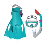 Kit de Snorkeling - Bestway - 25020 - Masque Verre Trempé - Taille 41-46 - Turquoise