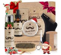 Kit de Soin Barbe 9 Pièces - Huile, Shampoing et Baume Inclus - Coffret Cadeau Noël pour Hommes