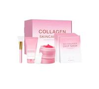 Kit de soin de la peau au collagène, 8 pièces de crème au collagène, masque facial de collagène, masque pelable et pinceau pour hydrater, raffermir et briller la peau, cadeaux pour femmes et filles