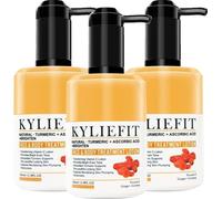 Kit de soin de la peau au curcuma, éclaircit, hydrate, 3 bouteilles de lotion