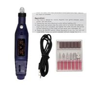 Kit de soin des ongles électrique USB avec 6 forets pour meulage des ongles, polissage et économie de travail