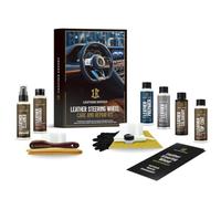 Kit de soin et réparation de volant en cuir expert noir - Restaurez le cuir endommagé du volant de voiture, siège de voiture, veste de canapé, rafraîchissez la couleur et entretenez le cuir