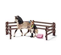 Kit de soin pour chevaux andaloux, coffret schleich avec 9 éléments dont 1 cheval schleich inclus, coffret figurines pour enfants