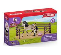 Kit de soin pour chevaux andaloux, coffret schleich avec 9 éléments dont 1 cheval schleich inclus, coffret figurines pour enfants