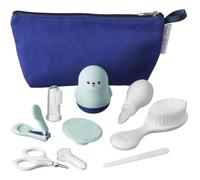 Nuby Kit de Soins pour le Bain de Bébé avec 8 Accessoires Essentiels | Sac de Voyage | Doublure Imperméable | Idéal pour les Voyages ou à la Maison