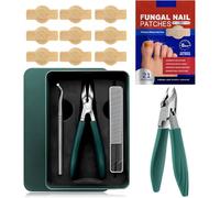 Kit de Soin pour Ongles d'Orteils : 21 Patchs Réparateurs pour Ongles Incarnés et Décolorés | Pince de Précision « Bec d'Aigle » pour Ongles Abîmés