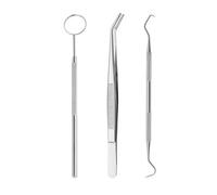 Kit De Soins Buccaux De Dentiste En Acier Inoxydable, 3/4/5 Pièces, Nettoyage Des Dents, Blanchiment, Fil Dentaire, Hygiène, Dissolvant De Plaque Dentaire Blanc