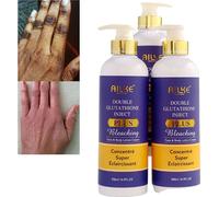 Kit de soins de la peau au glutathion AILKE, sérum éclaircissant 24K, lotion hydratante pour le corps, 3 flacons de lotion