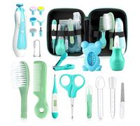 Kit de soins de santé et de toilettage pour bébé, 26 en 1 portable avec brosse à cheveux, peigne, aspirateur nasal, coupe-ongles électrique, kit essentiel pour nouveau-né, garçons et filles (vert 26