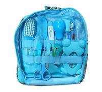 Kit de soins de santé pour bébé, aspirateur nasal pour bébé, coupe-ongles, brosse à cheveux, kit nettoyage quotidien pour nouveau-né, 13 pièces/ensemble, Style B bleu