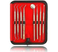 Kit De Soins Dentaires Détartreur 8 Pièces, Instrument Dentaire/Dentiste, Nettoyage Des Dents, Élimination Du Tartre, Acier Inoxydable Avec Étui De Transport