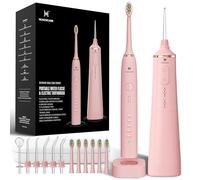 Kit de soins dentaires professionnel amélioré : hydropulseur 5 modes et brosse à dents électrique sonique 50 000 VPM | Ensemble de nettoyage buccal de qualité supérieure avec modes de nettoyage