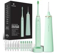 Kit de soins dentaires professionnel amélioré : hydropulseur 5 modes et brosse à dents électrique sonique 50 000 VPM | Ensemble de nettoyage buccal de qualité supérieure avec modes de nettoyage