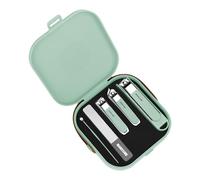 Kit de soins des ongles en acier inoxydable 5 pièces Outils de soin des ongles Clipper pour hommes femmes Maison Extérieur Essentiels de beauté portables avec mallette de rangement