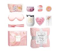 Kit de soins personnels pour femme - Wellbeing Spa Box | Ensemble de relaxation avec couverture en flanelle | Cadeau relaxant pour sœur, mère, épouse, amie, moment de à la maison