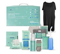 Kit de soins post-partum pour maman (14 pièces) - Comprend une robe de travail et d'accouchement, une bouteille de péri, une mousse d'hamamélis, des serviettes hygiéniques et plus encore avec les