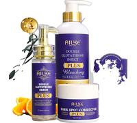Kit de soins pour la peau au glutathion AILKE, sérum éclaircissant 24K, lotion hydratante pour le corps, kit 4 en 1