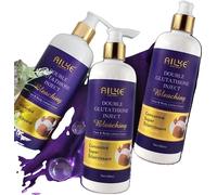 Kit de soins pour la peau, double glutathion, sérum éclaircissant, pack de 3 lotions