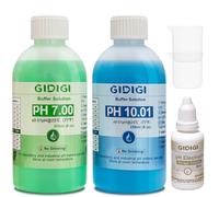 Kit de solution d'étalonnage de pH-mètre, comprend pH 7,00, 10,01 et solution de protection d'électrode de pH, solution de pH 250 ml x 2, solution de stockage de sonde de pH 30 ml x 1