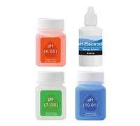 Kit de solution d'étalonnage du pH (50 ml x 3) pour pH-mètres - Solutions tampons 4.00/7.00/10.01 + ORP 222mV KCl Solution de stockage, utilisation en laboratoire et hydroponie (10.01)