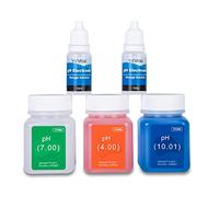Kit de Solution d'étalonnage du pH YINMIK (4.00, 7.00 et 10.01), Solution d'étalonnage du pH 50 ml et Solution de Stockage de Sonde pH 10 ml pour pH-Mètres