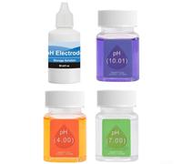 Kit de solution d'étalonnage pH mètre avec liquide de stockage protecteur pour des tests précis en laboratoire et sur le terrain, y compris les valeurs tampons 4,00, 7,00 et 10,01 dans des bouteilles