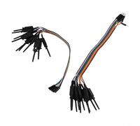 Kit de sonde de serre-câble rétractable de 20 cm avec connecteurs mâles et femelles à 20 broches pour tester et diagnostiquer le signal d'analyseur logique sécurisé (noir)