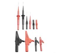 Kit de sonde de test multimètre avec connecteur banane de 4 mm | Coque isolée en ABS + PA pour tests électriques automobiles | Comprend pour pinces crocodiles et sondes de crevaison Rouge/noir