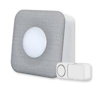 Kit de Sonnette de Porte REV Orchestra avec veilleuse - Portée de 150 m, 4 Niveaux de Volume, Max. 110 DB, 58 mélodies, Signal Lumineux, Sonnette sans Fil fonctionnant sur Piles, Gris