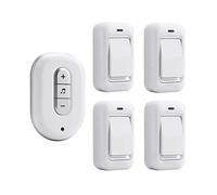 Kit de Sonnette sans Fil Auto-alimenté - 4 émetteurs 1 récepteur, étanche 200M, 48 musiques, Flash Intelligent, Or ou Argent(Silver)