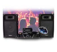 KIT DE SONORISATION COMPLET Disco 480W IBIZA SOUND DJ300 Ampli - Table de mixage - Enceintes - Micro, Jeu de Lumière OVNI LED
