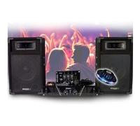 BMI Kit de sonorisation Disco 480W IBIZA SOUND DJ300 Ampli table mix enceintes micro OVNI LED