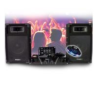 KIT DE SONORISATION COMPLET Disco 480W IBIZA SOUND DJ300 Ampli - Table de mixage - Enceintes - Micro, Jeu de Lumière OVNI LED